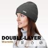image:imageSukeen Winter Beanie for Men Women Double Layer Soft Warm Winter Hat Unisex Knit Cuffed Beanie Stocking Cap for Cold WeatherDark Grey