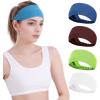 image:imageSukeen Cooling Headbands Sports Headbands Sweat Headbands for Men Women Workout Head Bands for Running Yoga Gym Tennis Camping 4 Pack Royal BlueRedGreenWhite