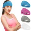 image:imageSukeen Cooling Wide Headbands Women Instant Cooling NonSlip Sweat Band Headbands Moisture Wicking Head Bands 4 Pack BlueRose RedDrak GrayWhite