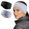 image:imageSukeen Ear Warmers for Women Soft Warm DoubleLayer Winter Headbands for Women Ponytail NonSlip Ear Warmer Headband for Cold Weather Running Cycling Hiking Skiing Blackz BlackPurple