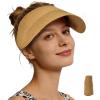 image:imageSukeen Sun Visor Hat for Women Straw Sun Visors Summer MoistureWicking Packable Straw Beach Hats for Outdoor TravelBeige