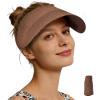 image:imageSukeen Sun Visor Hat for Women Straw Sun Visors Summer MoistureWicking Packable Straw Beach Hats for Outdoor TravelBrown