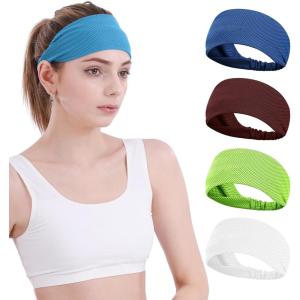 image:imageSukeen Cooling Headbands Sports Headbands Sweat Headbands for Men Women Workout Head Bands for Running Yoga Gym Tennis Camping 4 Pack Royal BlueRedGreenWhite
