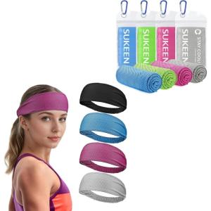 image:imageSukeen Cooling Headbands for Women 4 Pack amp Cooling Towels
