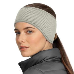 image:imageSukeen Ear Warmers for Women Soft Warm DoubleLayer Winter Headbands for Women Ponytail NonSlip Ear Warmer Headband for Cold Weather Running Cycling Hiking Skiing BlackGray