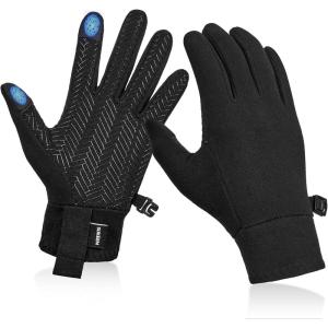 image:imageSukeen Lightweight Kids Gloves for Boys Girls Touchscreen Antislip Winter Warm Liner Gloves Aged 410 Running Cycling SoccerBlack