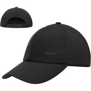 image:imageSukeen Mens Baseball Cap  Adjustable Breathable MoistureWicking Hat for Golf Hiking Fishing Running Outdoor DailyBlack
