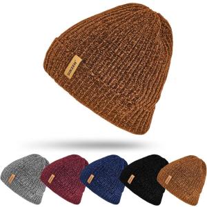 image:imageSukeen Winter Beanie Hat Men Women Thick Warm Knit Stretchy Hat Classic Unisex Skull CapBrown