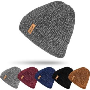 image:imageSukeen Winter Beanie Hat Men Women Thick Warm Knit Stretchy Hat Classic Unisex Skull CapGrey