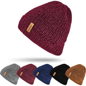 image:imageSukeen Winter Beanie Hat Men Women Thick Warm Knit Stretchy Hat Classic Unisex Skull CapRed