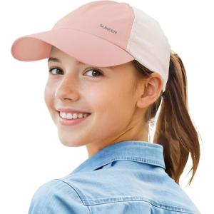 image:imageSukeen Lightweight Kids Baseball Caps for Boy Girls UPF50 Kids Sun Hat QuickDry Youth Performance Hat for Outdoor ActivityPink