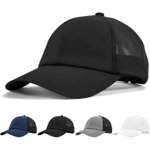 image:imageSukeen Linen Mesh Baseball Cap Breathable Cooling Sports Hat for Men Women Lightweight Soft Unstructured Running HatBlack