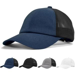 image:imageSukeen Linen Mesh Baseball Cap Breathable Cooling Sports Hat for Men Women Lightweight Soft Unstructured Running HatBlue