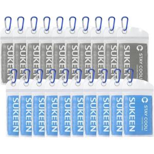 image:imageSukeen Cooling Towels for Neck and Face40x12 Cool Towels for Neck Cooling Towels for Hot Weather Sweat Towel for Gym Workout Sports Multi Colors 20 PackDark GraySky Blue