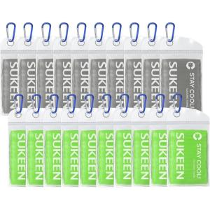 image:imageSukeen Cooling Towels for Neck and Face40x12 Cool Towels for Neck Cooling Towels for Hot Weather Sweat Towel for Gym Workout Sports Multi Colors 20 PackDark GrayGreen