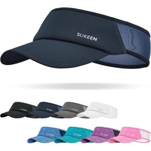 image:imageSukeen Sports Sun Visor Men Women Lightweight Portable Cooling Stretchy Visor Hat for Running Golf Daily WearNavy Blue