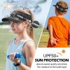 image:imageSukeen Kids Sun Visor Hat for Girls Boys UPF50 Lightweight Cooling Stretchable Packable Sun Hat Outdoor Sports Running Tennis Golf Black