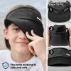 image:imageSukeen Kids Sun Visor Hat for Girls Boys UPF50 Lightweight Cooling Stretchable Packable Sun Hat Outdoor Sports Running Tennis Golf Black