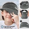 image:imageSukeen Kids Sun Visor Hat for Girls Boys UPF50 Lightweight Cooling Stretchable Packable Sun Hat Outdoor Sports Running Tennis Golf Black and Grey