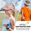 image:imageSukeen Kids Sun Visor Hat for Girls Boys UPF50 Lightweight Cooling Stretchable Packable Sun Hat Outdoor Sports Running Tennis Golf Pink