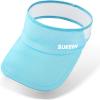 image:imageSukeen Kids Sun Visor Hat for Girls Boys UPF50 Lightweight Cooling Stretchable Packable Sun Hat Outdoor Sports Running Tennis Golf Sky Blue