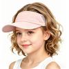 image:imageSukeen Kids Sun Visor Hat for Girls Boys UPF50 Lightweight Cooling Stretchable Packable Sun Hat Outdoor Sports Running Tennis Golf Pink