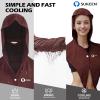 image:imageSukeen Cooling Hoodie Towel Instant Cooling Towels for Neck and Face UPF 50 Sun Protection Ponytail Cooling Neck Wraps Quick Drying Cool Towels for Sports Gym Hiking Camping Workout BlackBrown Red