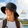 image:imageSukeen Bucket Hat for WomenSun Hat UPF 50 Comfortable and Adjustable for Outdoor Sports and DailyBlack