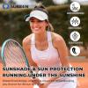 image:imageSukeen 3 Pack Sports Sun Visor Men Women Lightweight Packable Cooling Stretchy Visor Hat for Running Tennis GolfWhiteBlueRose Red