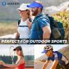 image:imageSukeen 3 Pack Sports Sun Visor Men Women Lightweight Packable Cooling Stretchy Visor Hat for Running Tennis GolfWhiteBlueRose Red