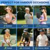 image:imageSukeen Sports Sun Visor Men Women Lightweight QuickDry Visor Hat with Sunglasses Slots Athletic Visor for Golf TennisBlack