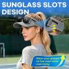 image:imageSukeen Sports Sun Visor Men Women Lightweight QuickDry Visor Hat with Sunglasses Slots Athletic Visor for Golf TennisGrey