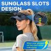 image:imageSukeen Sports Sun Visor Men Women Lightweight QuickDry Visor Hat with Sunglasses Slots Athletic Visor for Golf TennisNavy Blue