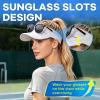 image:imageSukeen Sports Sun Visor Men Women Lightweight QuickDry Visor Hat with Sunglasses Slots Athletic Visor for Golf TennisWhite