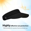 image:imageSukeen Sun Visor Hat for Men Women Wide Brim UPF 50 Adjustable Cooling Visor Lightweight Sweat Wicking Quick DryBlack
