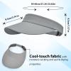 image:imageSukeen Sun Visor Hat for Men Women Wide Brim UPF 50 Adjustable Cooling Visor Lightweight Sweat Wicking Quick DryGrey
