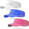 image:imageSukeen 3 Pack Sports Sun Visor Men Women Lightweight Packable Cooling Stretchy Visor Hat for Running Tennis GolfWhiteBlueRose Red