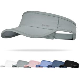 image:imageSukeen Sports Sun Visor Men Women Lightweight QuickDry Visor Hat with Sunglasses Slots Athletic Visor for Golf TennisGrey