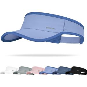 image:imageSukeen Sports Sun Visor Men Women Lightweight QuickDry Visor Hat with Sunglasses Slots Athletic Visor for Golf TennisLight Blue