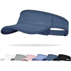 image:imageSukeen Sports Sun Visor Men Women Lightweight QuickDry Visor Hat with Sunglasses Slots Athletic Visor for Golf TennisNavy Blue