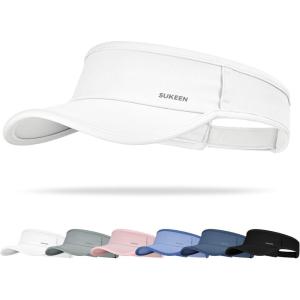 image:imageSukeen Sports Sun Visor Men Women Lightweight QuickDry Visor Hat with Sunglasses Slots Athletic Visor for Golf TennisWhite