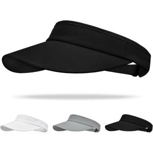 image:imageSukeen Sun Visor Hat for Men Women Wide Brim UPF 50 Adjustable Cooling Visor Lightweight Sweat Wicking Quick DryBlack
