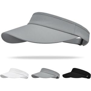 image:imageSukeen Sun Visor Hat for Men Women Wide Brim UPF 50 Adjustable Cooling Visor Lightweight Sweat Wicking Quick DryGrey