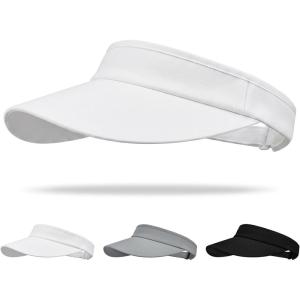 image:imageSukeen Sun Visor Hat for Men Women Wide Brim UPF 50 Adjustable Cooling Visor Lightweight Sweat Wicking Quick DryWhite