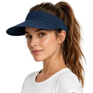 image:imageSukeen Women Sun Visor Hat Wide Brim UPF 50 Adjustable Headband Lightweight Cooling Moisture Wicking Quick DryBlue