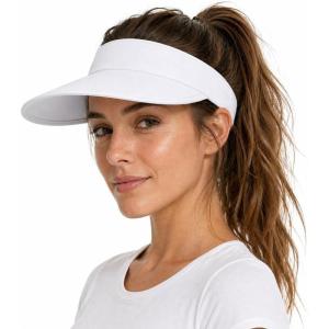 image:imageSukeen Women Sun Visor Hat Wide Brim UPF 50 Adjustable Headband Lightweight Cooling Moisture Wicking Quick DryWhite