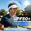 image:imageSukeen Sports Sun Visor Women Men Lightweight UPF50 Water Resistant Stretchy Athletic Visor Hat for Running Tennis GolfWhite